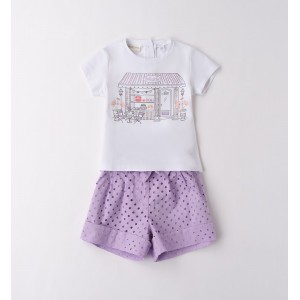 Compleu de vară fete Sarabanda cu tricou imprimat și pantaloni scurți, 0.B351PV25MV Compleu de vară fete Sarabanda cu tricou imprimat și pantaloni scurți, 0.B351PV25MV