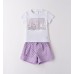 Compleu de vară fete Sarabanda cu tricou imprimat și pantaloni scurți, 0.B351PV25MV