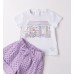 Compleu de vară fete Sarabanda cu tricou imprimat și pantaloni scurți, 0.B351PV25MV
