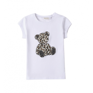 Tricou cu imprimeu frontal animal print pentru fata, I Do, 0.B556PV25ALB