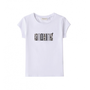 Tricou cu imprimeu animal print pentru fata, Sarabanda, 0.B557PV25ALB