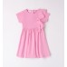 Rochie fetiță Sarabanda roz din bumbac elastic cu volan decorativ, 0.B231PV25 Rochie fetiță Sarabanda roz din bumbac elastic cu volan decorativ, 0.B231PV25
