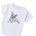 Tricou cu imprimeu frontal catel cu aplicatii strasuri pentru fata, Sarabanda, 0.B517PV25ALB