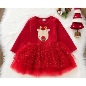 Rochie cu imprimeu si tull 80122TI20RO