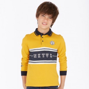 Polo maneca lunga logo baiat, Mayoral, 7111TI19HON