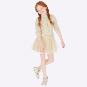 Fusta tul glitter fata, Mayoral, 7902TI19BEJ