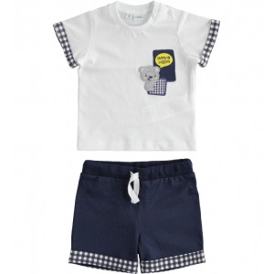 Compleu tricou si bermude pentru bebe baiat I Do, 2601PV21ALB Compleu tricou si bermude pentru bebe baiat I Do, 2601PV21ALB