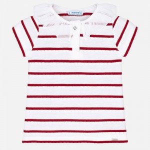 Polo maneca scurta dungi fetita Mayoral 3102PV19RO2