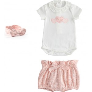 Compleu body, bermude si bentita pentru bebe fetite , Sarabanda, 3.4785PV22PI