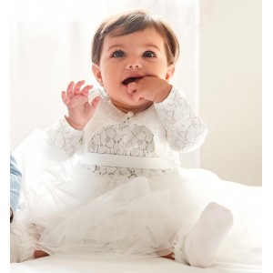 Rochita eleganta cu bolero si bentita pentru bebe fetita, Minibanda, 3.6778PV23ALB