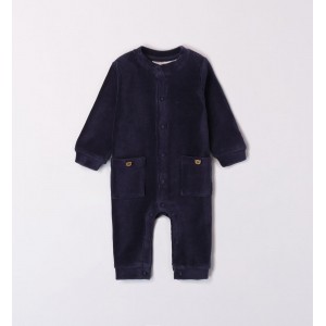 Salopeta lunga catifelat pentru bebe baiat, Minibanda, 3.7632TI23BLM