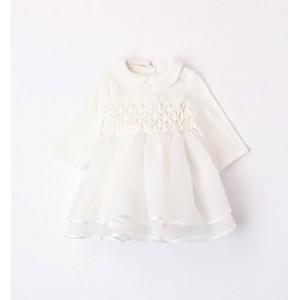 Rochie eleganta cu tull pentru bebe fetite, Minibanda, 3.7745TI23ALB Rochie eleganta cu tull pentru bebe fetite, Minibanda, 3.7745TI23ALB