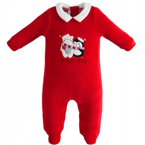 Salopeta lunga cu imprimeu Merry Christmas pentru bebelusi, Sarabanda, 3.5684TI22RO