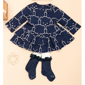 Rochita cu imprimeu pentru bebe fetita, Sarabanda, 3.5734TI22BLM