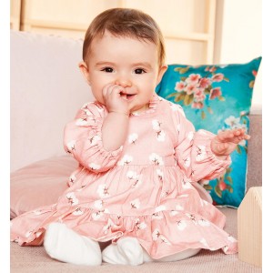 Rochita cu imprimeu floral pentru bebe fetita, Sarabanda, 3.5735TI22RZ