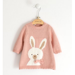 Rochita din tricot cu iepuras pentru bebe fetita, Sarabanda, 3.5739TI22RZ