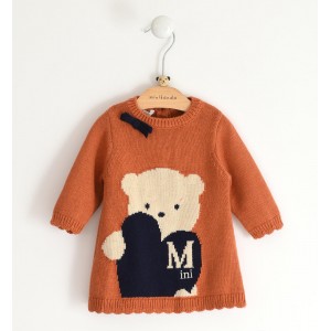 Rochita din tricot cu ursulet pentru bebe fetita, Sarabanda, 3.5739TI22MA
