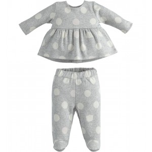 Compleu bluza si pantalon buline pentru fetita nou-nascuta, Sarabanda, 3.5743TI22GR
