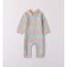 Salopeta din tricot bicolora pentru bebe baiat, Minibanda, 3.7602TI23BL