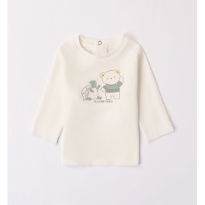 Bluza maneca lunga pentru bebe baiat, Minibanda, 3.7621TI23ALB