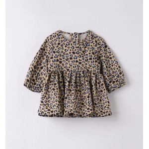 Rochie cu print animal print pentru bebe fetite, Minibanda, 3.7749TI23BLM Rochie cu print animal print pentru bebe fetite, Minibanda, 3.7749TI23BLM