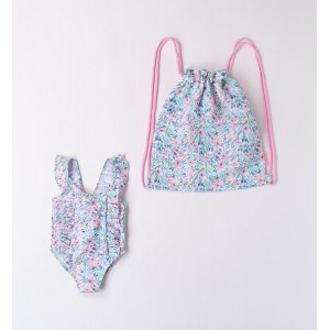 Costum de baie intreg cu imprimeu floral pentru fetite, Minibanda, 3.8361PV24RZ