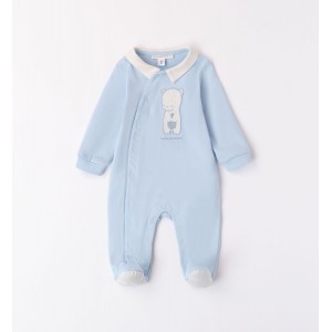 Salopeta cu imprimeu ursulet pentru baiat nou nascut, Minibanda, 3.8654PV24BL