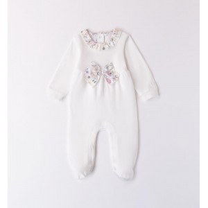 Salopeta lunga cu imprimeu pentru fetita nou nascut, Minibanda, 3.8723PV24CR