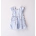 Rochie Minibanda pentru bebe fetițe cu dungi bleu și albe, volănașe și funde la spate, 3.8740PV24BL
