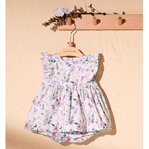 Rochie tip body cu imprimeu floral pentru fetite, Minibanda, 3.8796PV24MV Rochie tip body cu imprimeu floral pentru fetite, Minibanda, 3.8796PV24MV