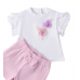 Compleu tricou si bermude cu imprimeu floral pentru fetite,Minibanda, 3.B761PV25MV