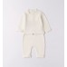 Set Minibanda din două piese pentru bebeluși din tricot fin, bumbac și lână, 3.F694TI25ALB