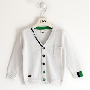 Pulover tricot cu nasturi baiat , I Do, 4.4220PV22ALB Pulover tricot cu nasturi baiat , I Do, 4.4220PV22ALB