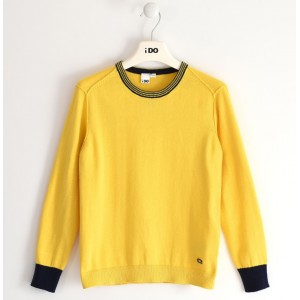 Pulover tricot bicolor baiat, I Do, 4.4452PV22GA Pulover tricot bicolor baiat, I Do, 4.4452PV22GA
