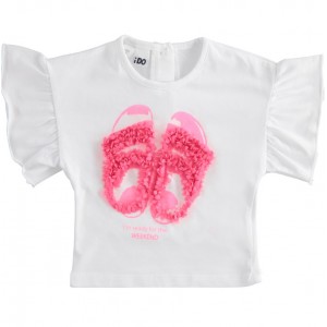 Tricou cu aplicatie decorativa pentru fetita, I Do, 4.4749PV22ALB