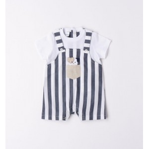 Salopeta scurta pentru bebe baiat, I Do, 4.6620PV23BLM Salopeta scurta pentru bebe baiat, I Do, 4.6620PV23BLM