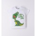 Tricou cu imprimeu dinozaur pentru baiat, I Do, 4.6681PV23ALB