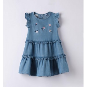 Rochie din in denim pentru fetite, I Do, 4.6732PV23BL Rochie din in denim pentru fetite, I Do, 4.6732PV23BL