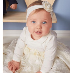 Rochie eleganta cu voal si broderie pentru bebe fetite, I Do, 4.7269TI23NA Rochie eleganta cu voal si broderie pentru bebe fetite, I Do, 4.7269TI23NA