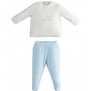 Compleu bluza si pantaloni flausati pentru bebe baiat, I Do, 4.3150TI21BL Compleu bluza si pantaloni flausati pentru bebe baiat, I Do, 4.3150TI21BL