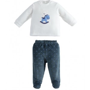 Compleu bluza si pantaloni pentru bebe baiat, I Do, 4.3154TI21BLM Compleu bluza si pantaloni pentru bebe baiat, I Do, 4.3154TI21BLM