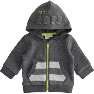 Hanorac cu gluga din tricot basic bebe baiat, I Do, 4.3217TI21GR