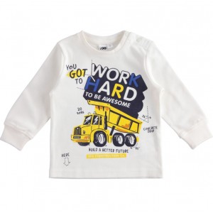 Bluza maneca lunga cu imprimeu baiat , I Do, 4.3430TI21ALB