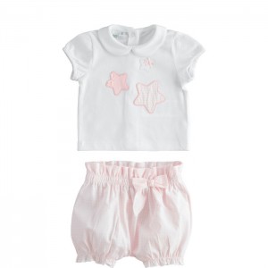 Compleu tricou si bermude pentru bebe fetita, I Do, 4.4133PV22RZ