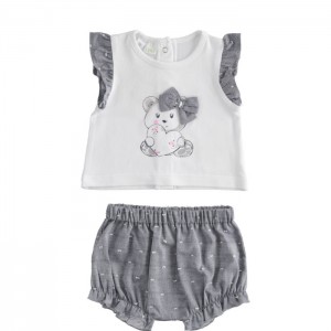 Compleu tricou si bermude pentru bebe fetita, I Do, 4.4137PV22BLM