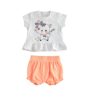 Compleu tricou si bermude pentru bebe fetita, I Do, 4.4150PV22ORG