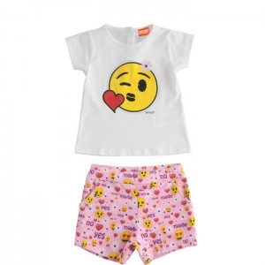 Compleu tricou si bermude Emoji pentru fetita, I Do, 4.4787PV22RZ