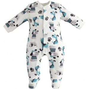 Salopeta lunga cu imprimeu pentru bebe baiat, I Do, 4.5181TI22ABS