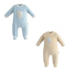 Set 2 salopete lungi pentru bebe nou nascut, I Do, 4.5224PV22BLBJ