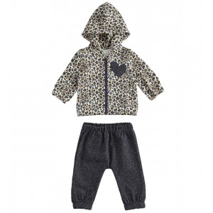 Trening hanorac si pantaloni animal print pentru bebe fetite , I Do, 4.5261TI22